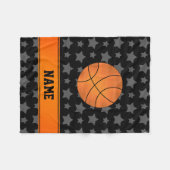 Namebasketballschwarzsterne Fleecedecke (Vorderseite (Horizontal))