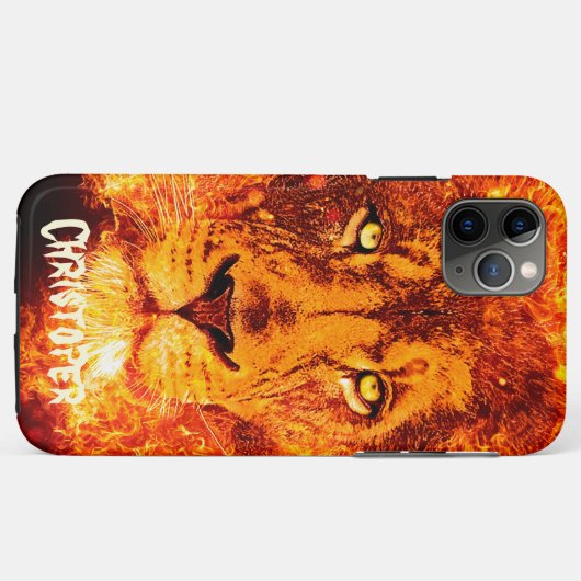 Named Flaming Lion Face Case-Mate iPhone Hülle (Rückseite (Horizontal))