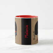 Named Hair Stylist Tasse Karikatur Schwarzes Afrik (Zentrum)