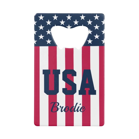 Named Stars Stripes Geldbeutel Flaschenöffner (Vorderseite)