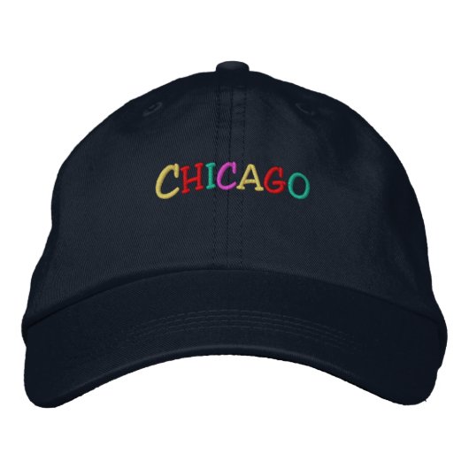 Namedrop Nation_Chicago mehrfarbig Bestickte Baseballkappe (Vorderseite)