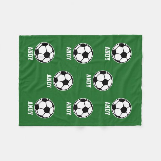 Namefußbalball-Muster-Fleecedecke Fleecedecke (Vorderseite (Horizontal))
