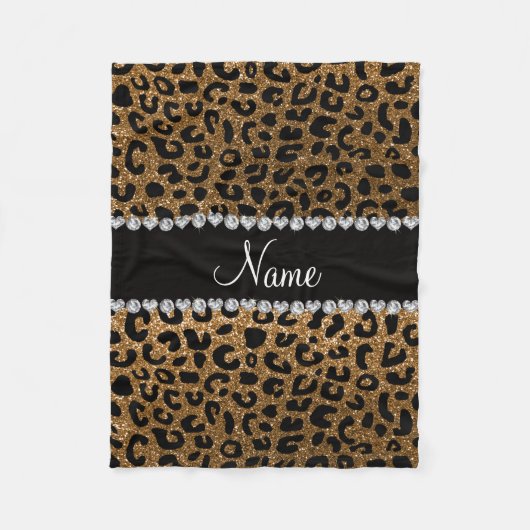 NamegoldGlitter Cheetahdruck Fleecedecke (Vorderseite)
