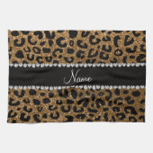 NamegoldGlitter Cheetahdruck Geschirrtuch (Horizontal)
