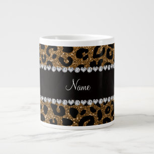 NamegoldGlitter Cheetahdruck Jumbo-Tasse