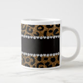 NamegoldGlitter Cheetahdruck Jumbo-Tasse (Rechts)