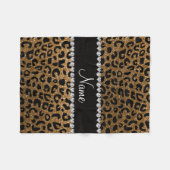 NamegoldGlitter-Leoparddruck Fleecedecke (Vorderseite (Horizontal))