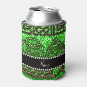 Namegoldkeltischer Limoner grüner Glitter Dosenkühler