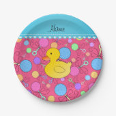 Namegummientenrosa-Babygeklapper Pappteller (Vorderseite)