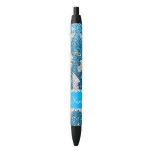 Namehimmelblau-Glitterengelsflügel Kugelschreiber