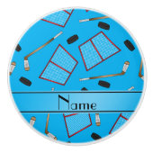 Namehimmelblau-Hockeystock-Koboldnetze Keramikknauf (Vorderseite)