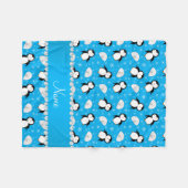 Namehimmelblau Penguinsigluschneeflocken Fleecedecke (Vorderseite (Horizontal))