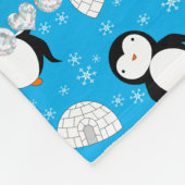 Namehimmelblau Penguinsigluschneeflocken Fleecedecke (Ecke)