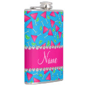 Namehimmelblau-Rosakosmoskalke Flachmann (Rechts)