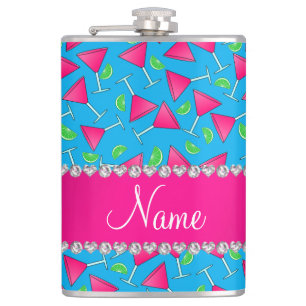 Namehimmelblau-Rosakosmoskalke Flachmann