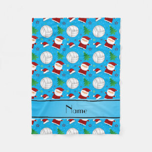 Namehimmelblau-Volleyballweihnachtsmuster Fleecedecke