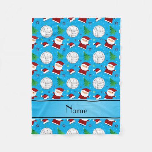 Namehimmelblau-Volleyballweihnachtsmuster Fleecedecke (Vorderseite)