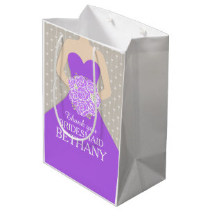 Namehochzeitsbrautjungfern-Kleiderlila Tasche Mittlere Geschenktüte