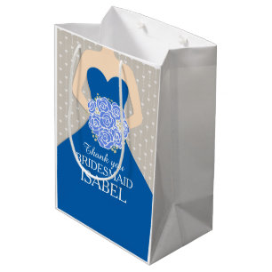 Namehochzeitsbrautjungfernkleiderblaue Tasche Mittlere Geschenktüte