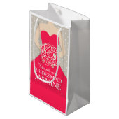 Namehochzeitsbrautjungfernkleiderrottasche Kleine Geschenktüte (Vorderseite Schrägansicht)