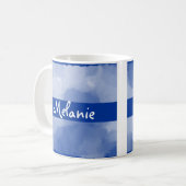 Namen auf Clouds-Design-Tasse Kaffeetasse (Vorderseite Links)