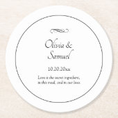 Namen Datum Nachricht Schwarz Weiß Unendlichkeit S Runder Pappuntersetzer (Vorderseite)