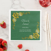 Namen Datum Nachricht Smaragdgrün & Gold Serviette (Beispiel)