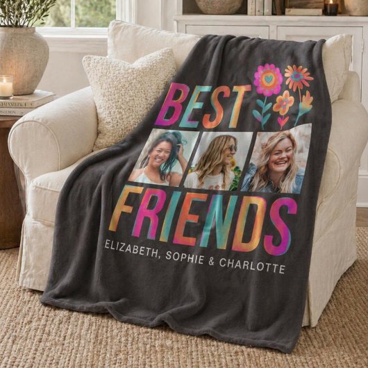 Namen der besten Freunde von Fotocollage-BESTE FRE Fleecedecke