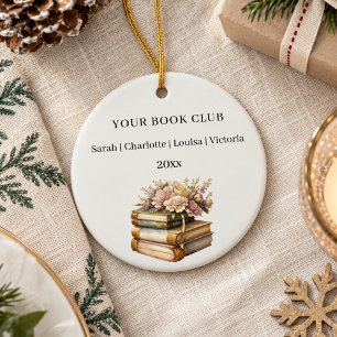 Namen der Buchclub-Mitglieder Keramik Ornament