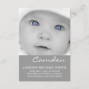 Namen der Foto-Geburts-Mitteilungs- Ankündigung