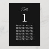 Namen der Gäste Elegante Black Table Card (Vorderseite)