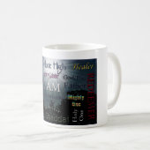 NAMEN DER GOTT-KAFFEE-TASSE KAFFEETASSE (VorderseiteRechts)