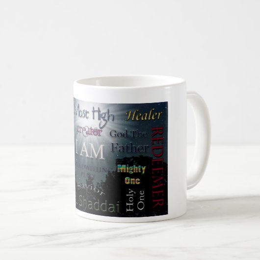 NAMEN DER GOTT-KAFFEE-TASSE KAFFEETASSE (VorderseiteRechts)