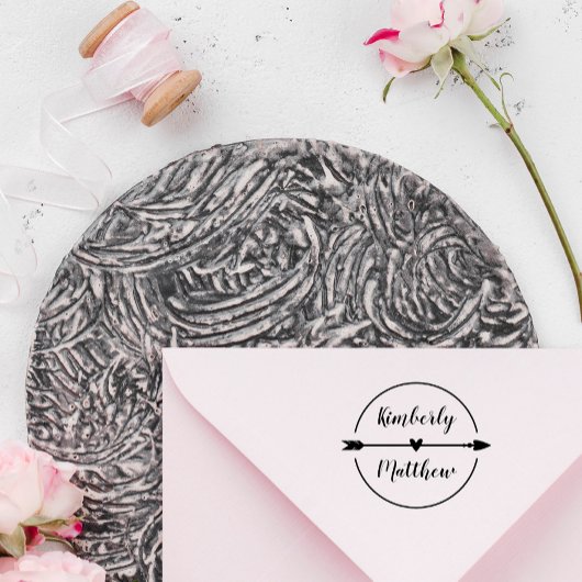 Namen der Herzkalligraphie Gummistempel