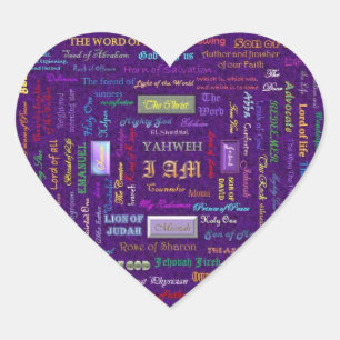 Namen der Herzklammern Gottes Herz-Aufkleber