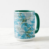 Namen der Kalligraphie Christi | Bright Blue Tasse (VorderseiteRechts)