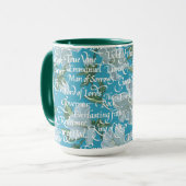 Namen der Kalligraphie Christi | Bright Blue Tasse (Vorderseite Links)