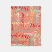 Namen der Lachsfarbe Fleecedecke (Vorderseite)