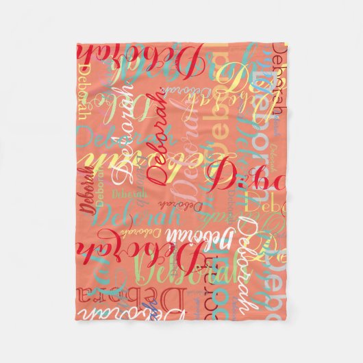 Namen der Lachsfarbe Fleecedecke (Vorderseite)