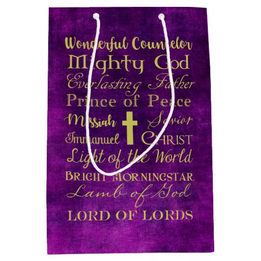 Namen der lila Geschenk-Tasche Jesuss Mittlere Geschenktüte (Vorderseite)