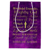 Namen der lila Geschenk-Tasche Jesuss Mittlere Geschenktüte (Rückseite)