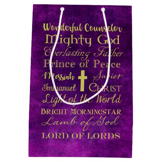 Namen der lila Geschenk-Tasche Jesuss Mittlere Geschenktüte (Rückseite)