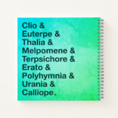 Namen der neun Mäuse in griechisch & englisch Notizblock (Rückseite)