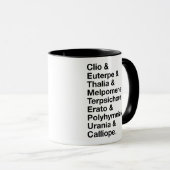 Namen der neun Mäuse in griechisch & englisch Tasse (VorderseiteRechts)