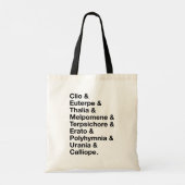 Namen der neun Mäuse in griechisch & englisch Tragetasche (Rückseite)