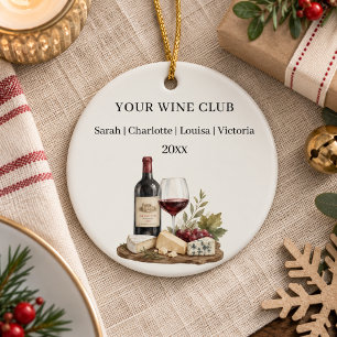 Namen der Weinklubmitglieder Keramik Ornament