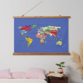 Namen der Weltkarte Wandteppich Mit Holzrahmen (Schlafzimmer)