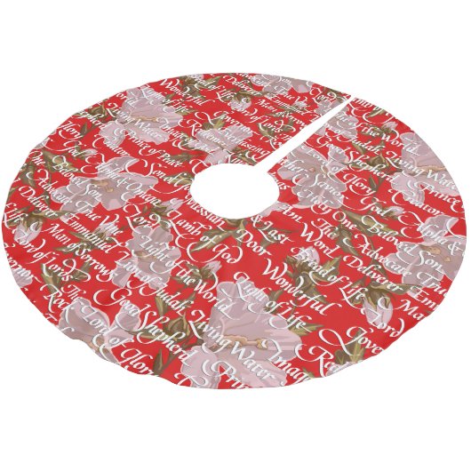 Namen des Christus-Weihnachtsbaumrock Polyester Weihnachtsbaumdecke (Schrägansicht)