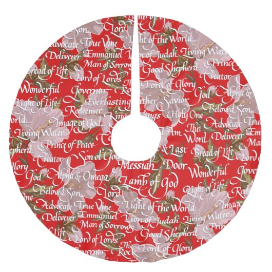 Namen des Christus-Weihnachtsbaumrock Polyester Weihnachtsbaumdecke (Vorderseite)