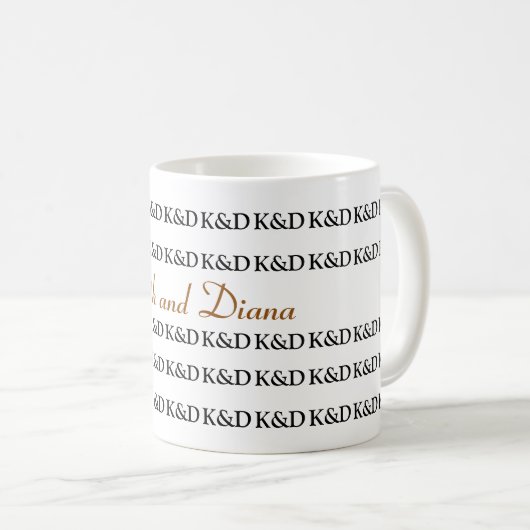 Namen des Ehepaares personalisiert Kaffeetasse (VorderseiteRechts)